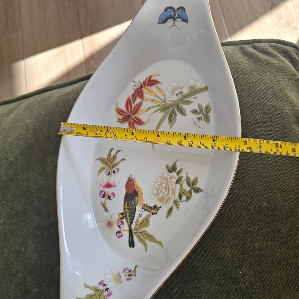 Stafford Chinese Garden Porcelain Oval Platter Bird & Floral Design 12.5" - Picture 11 of 12